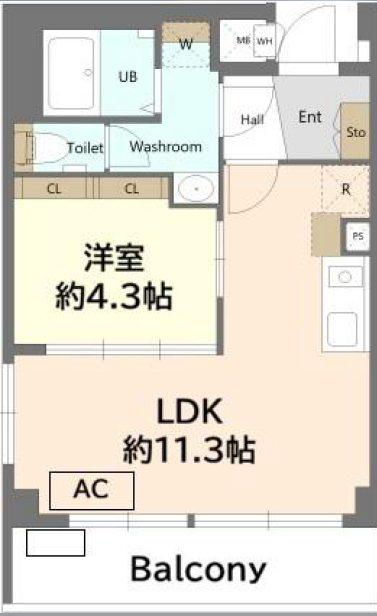 GRASTRA NAKANO(1DK/2階)の間取り写真