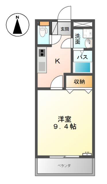 サンコート窪津(1K/2階)の間取り写真