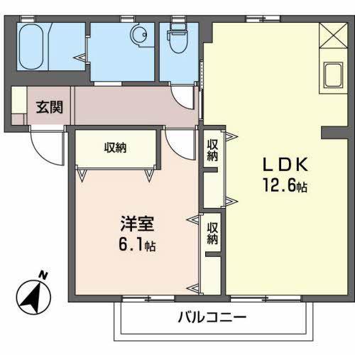 アン ソレーユA(1LDK/1階)の間取り写真