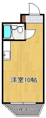 タニヤングハイツ(ワンルーム/2階)の間取り写真