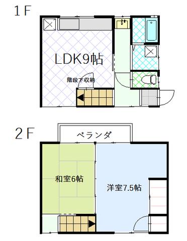 ハイツかわはち(2LDK/1階)の間取り写真
