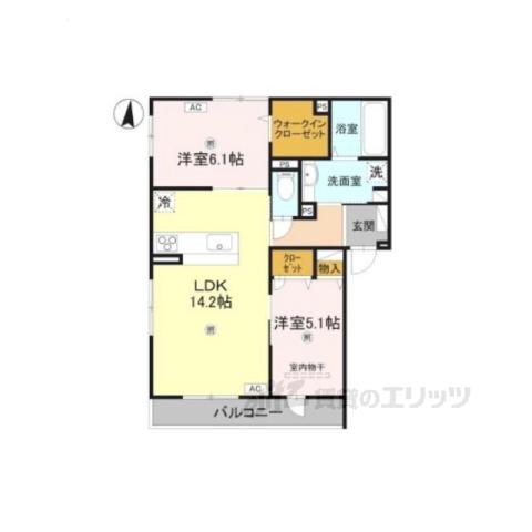 K・レジデンス・ビューⅡ(2LDK/2階)の間取り写真