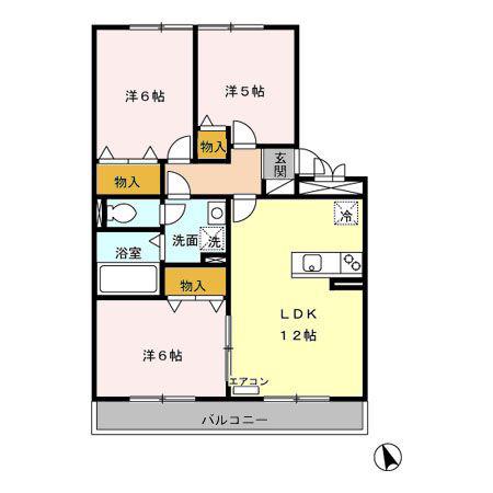 RIVAGE(3LDK/3階)の間取り写真
