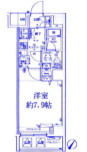 スクエアシティ横浜新子安(1K/10階)の間取り写真