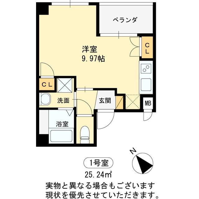 ヴィラペントハウス堺東(ワンルーム/2階)の間取り写真