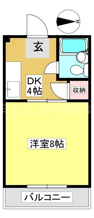 コーポラスN(1K/3階)の間取り写真