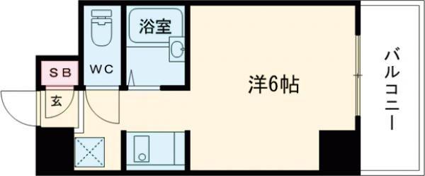 シャトル西神戸(ワンルーム/3階)の間取り写真
