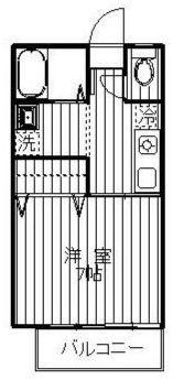 ファーストカンフォート中央林間(1K/2階)の間取り写真