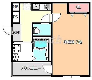 フジパレス大桐ノース(1K/3階)の間取り写真