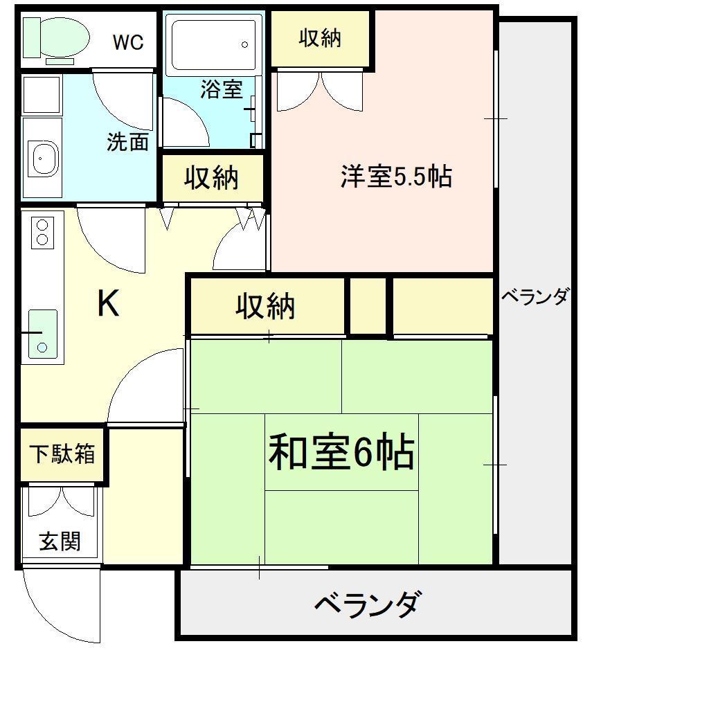 ファミール糸田(2K/3階)の間取り写真