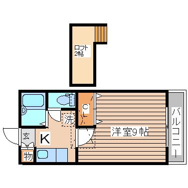 ノーブルファーストK(1K/1階)の間取り写真