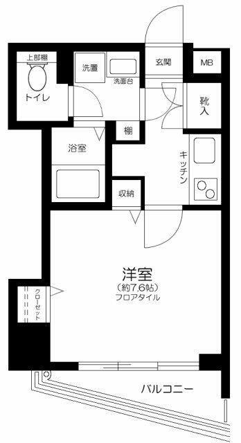 菱和パレス渋谷西(1K/6階)の間取り写真
