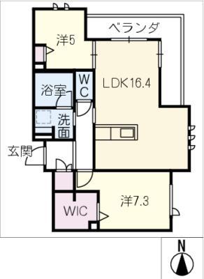 リオリエントグランコート長良(2LDK/3階)の間取り写真