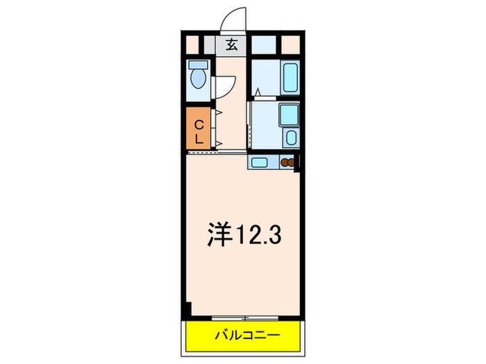 スクエアMKII(ワンルーム/1階)の間取り写真
