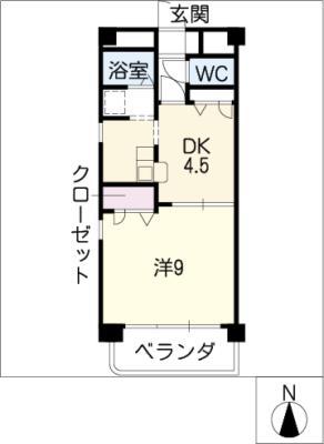 GRANDPIAREOSAMU(1DK/4階)の間取り写真