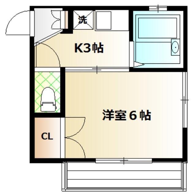 PRENDRE OHI(1K/1階)の間取り写真