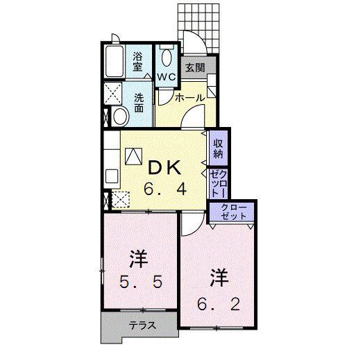 ビレッジ・清和(2DK/1階)の間取り写真