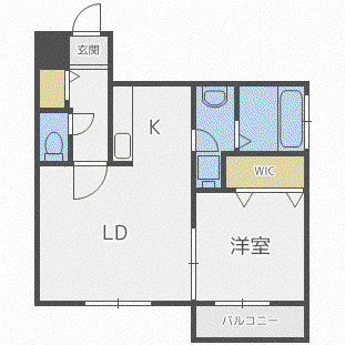 アンジュオール(1LDK/3階)の間取り写真