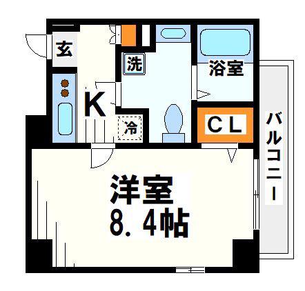 プライムアーバン南烏山(1K/4階)の間取り写真