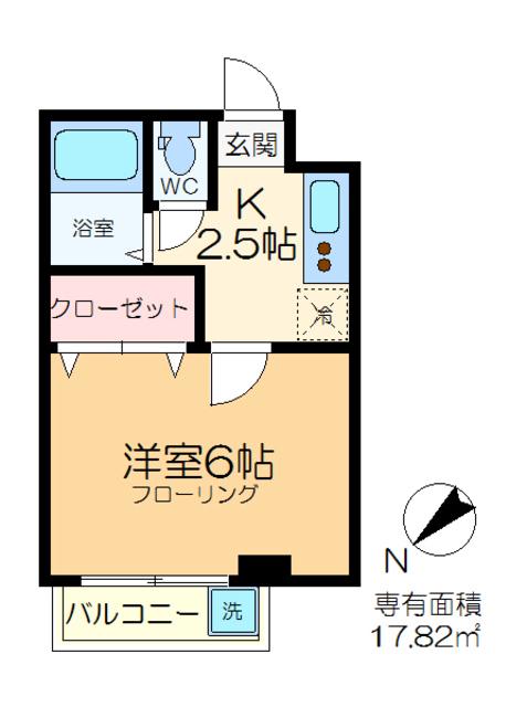 サンハイツ吉越(1K/2階)の間取り写真