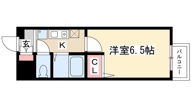 ヒルズ本山南(1K/1階)の間取り写真