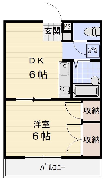 オーチャードIII(1DK/1階)の間取り写真