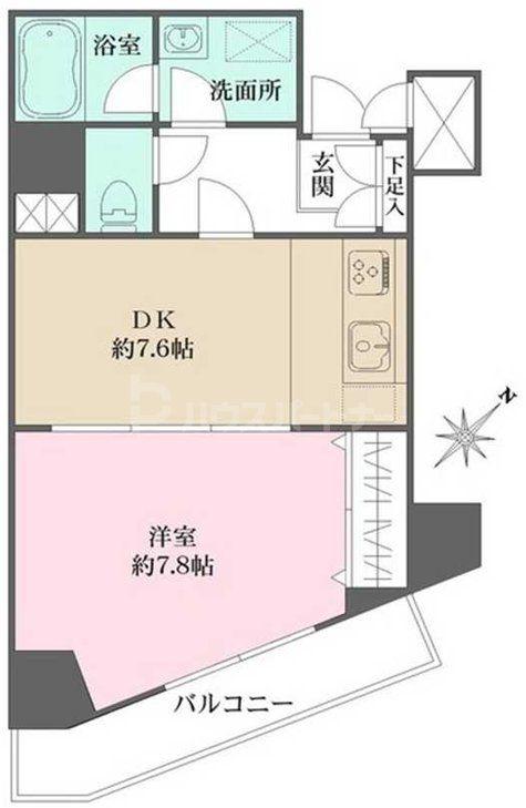 藤和氷川台コープ(1DK/5階)の間取り写真