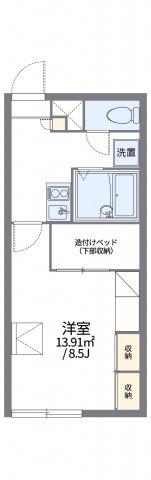 レオパレス三田B館(1K/2階)の間取り写真