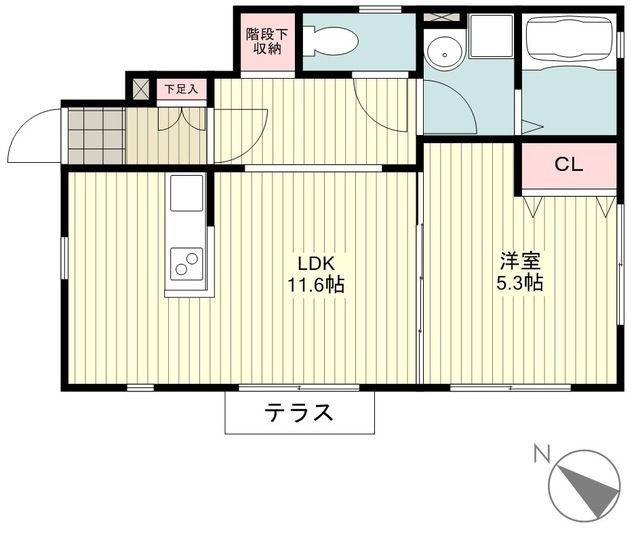 ヴィラ横浜ライフイースト(1LDK/1階)の間取り写真
