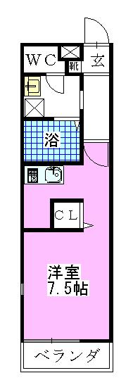 リブリイルシエロ(1K/1階)の間取り写真