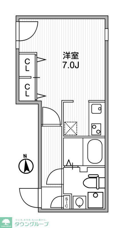 MODULOR江古田(ワンルーム/1階)の間取り写真