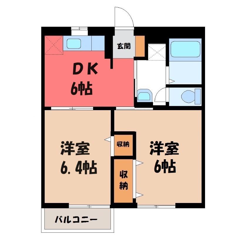 MY・HOMEIII(2DK/2階)の間取り写真