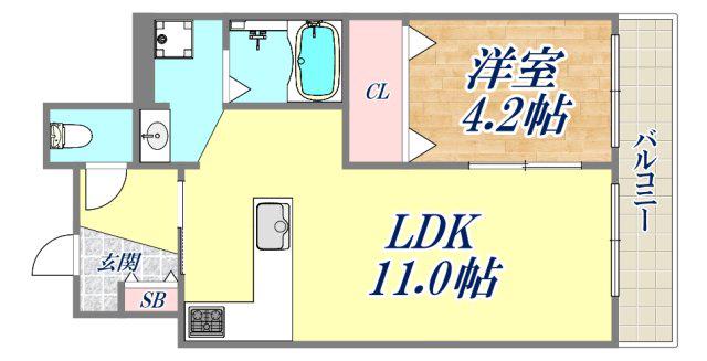 ジョイフルハイツ五番館(1LDK/2階)の間取り写真
