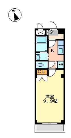 MSハウス(1K/3階)の間取り写真