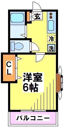 リヴェール仙川(1K/1階)の間取り写真