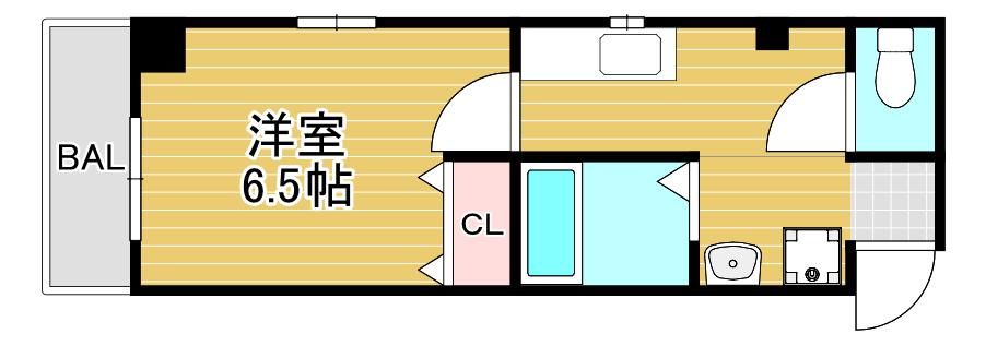 ヴィラナリー西九条(1K/3階)の間取り写真