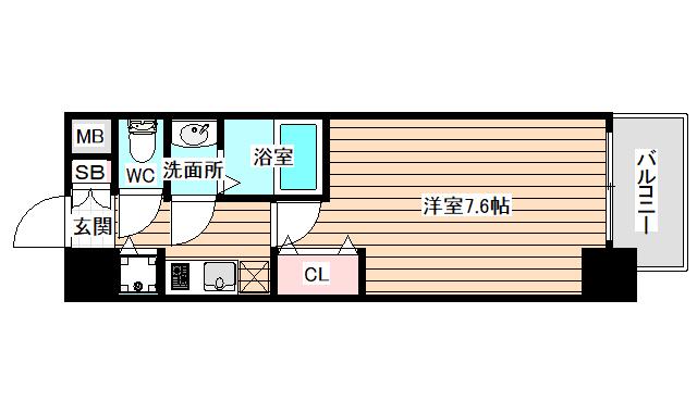 スワンズシティ堂島川(1K/6階)の間取り写真