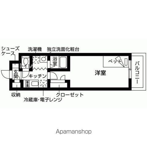 いとLABレジデンスB棟(1K/1階)の間取り写真