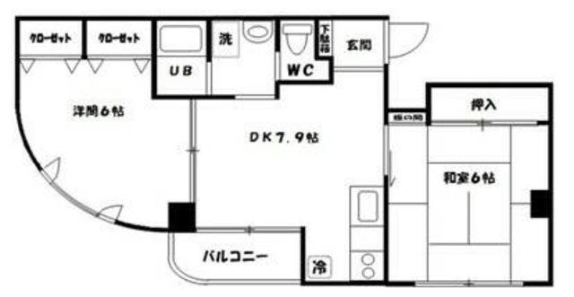 二興ハイム新小岩第6(2DK/4階)の間取り写真