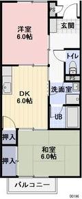 SURPLUSIIPARK SIDE BLUE(2DK/1階)の間取り写真