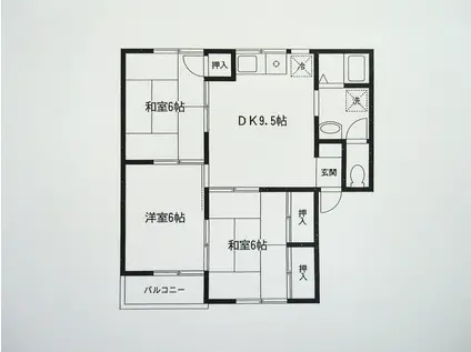 STハイツII(3DK/2階)の間取り写真