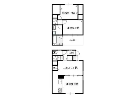 サンシャインヒルズ(3LDK/1階)の間取り写真