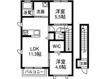 シャーメゾン モンクゥール(2LDK/2階)の間取り写真