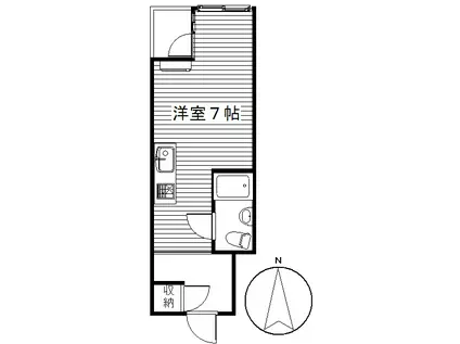 上信コーポ(ワンルーム/7階)の間取り写真