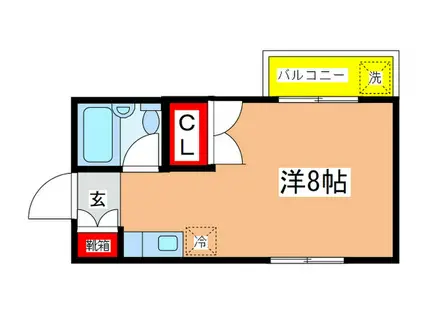 カトレアマンション(ワンルーム/2階)の間取り写真