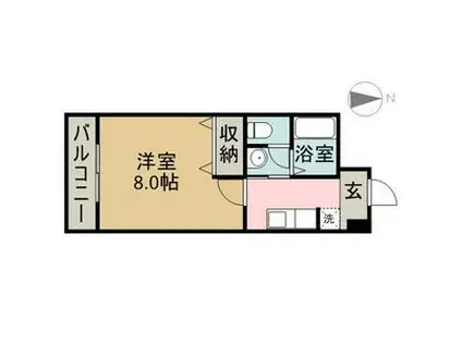 ルミエールE(1K/1階)の間取り写真