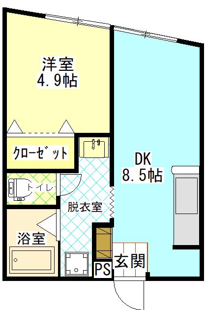 ブルーハイツNR(1DK/1階)の間取り写真