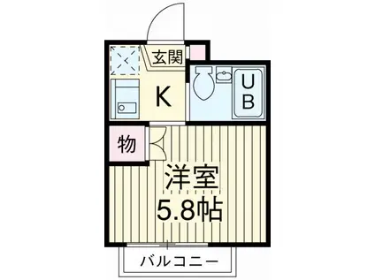 コーポ保戸田(1K/3階)の間取り写真
