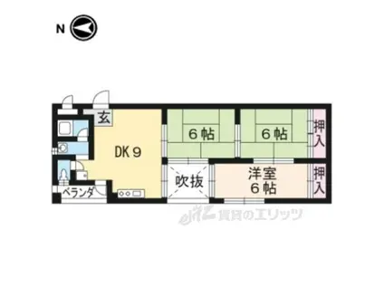 中央ハイツナカハラ(3LDK/4階)の間取り写真