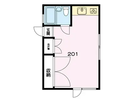 サンハイム(ワンルーム/2階)の間取り写真